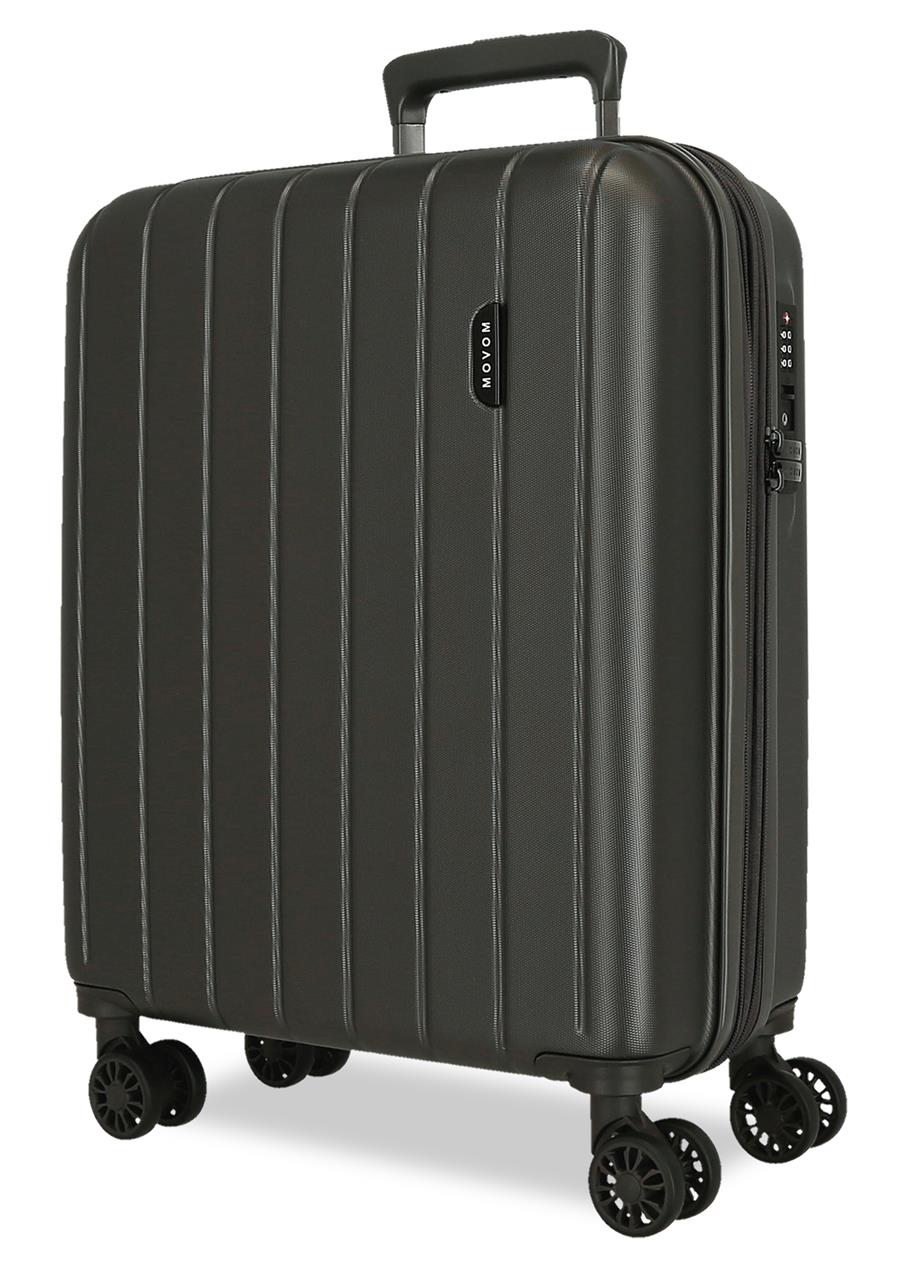 Maleta de cabina expandible Movom Wood antracita 55 cm