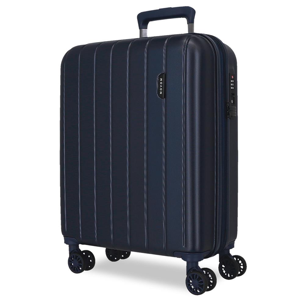 Maleta de cabina expandible Movom Wood azul marino 55 cm