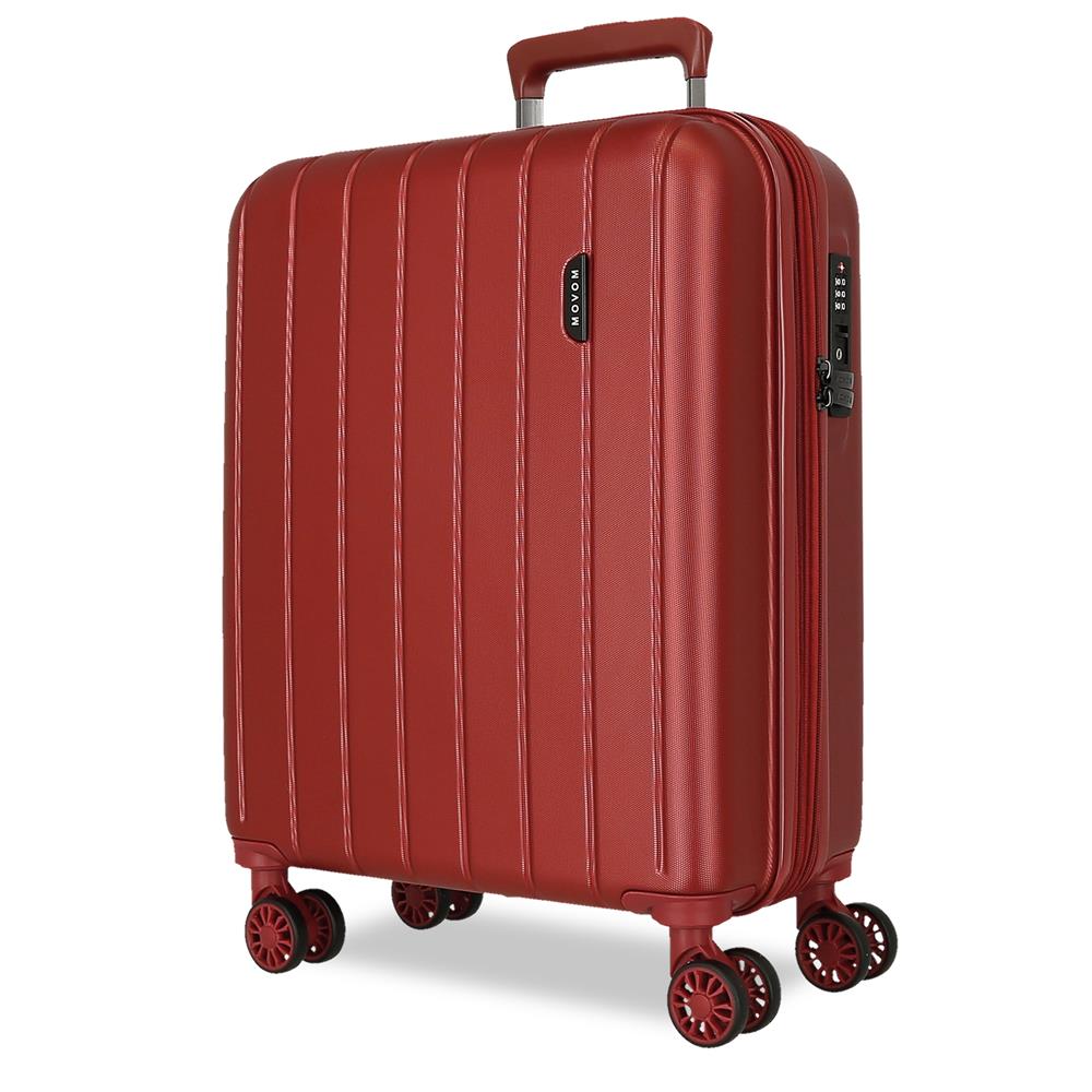 Maleta de cabina expandible Movom Wood roja 55 cm
