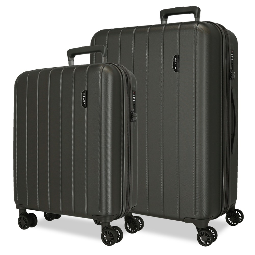 Set 2 maletas expandibles Movom Wood antracita (55 y 68 cm)