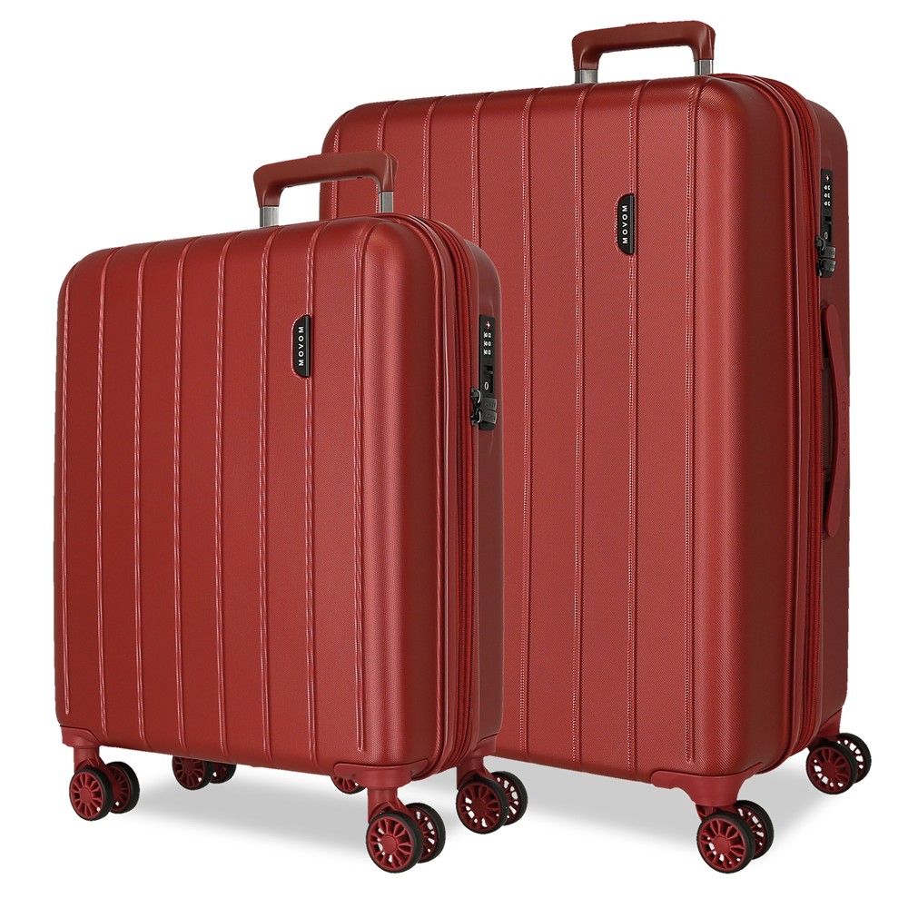 Set 2 maletas expandibles Movom Wood rojo (55 y 68 cm)