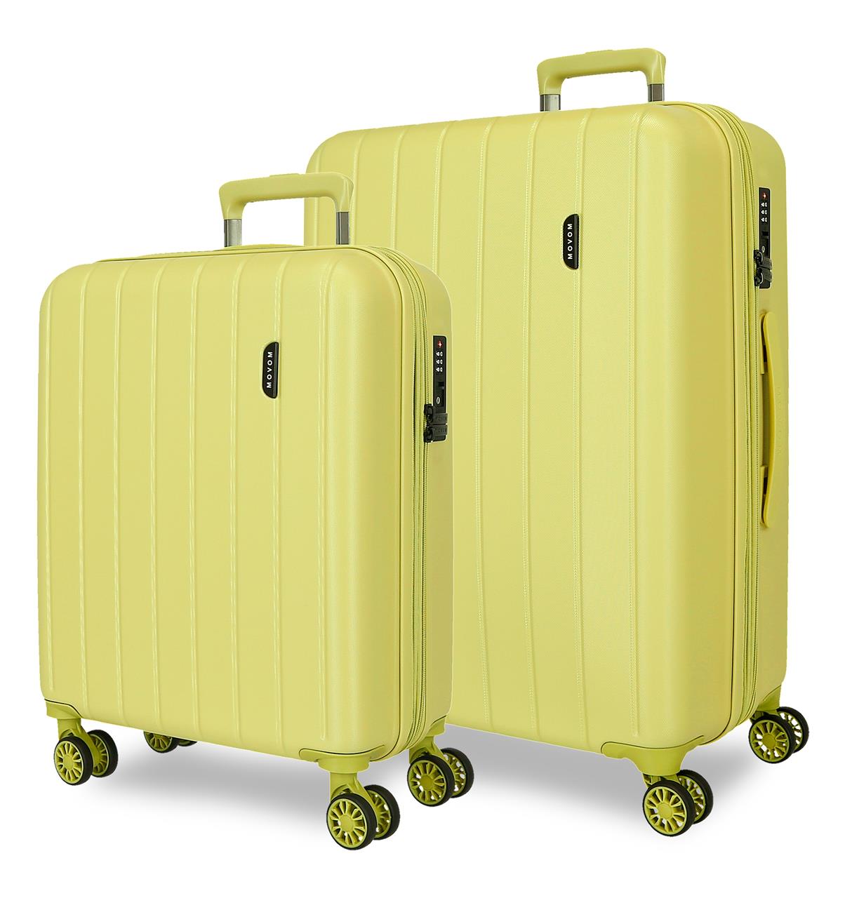 Set 2 maletas expandibles Movom Wood amarillo (55 y 68 cm)