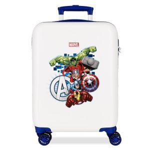 Maleta de cabina Avengers Attack - Blanca, 55cm, 4 ruedas