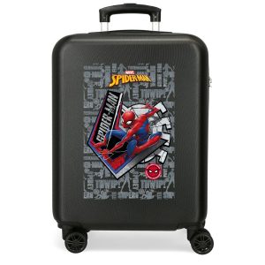 Maleta de cabina Spider-Man Great Power, Negra, 55 cm, 4 ruedas